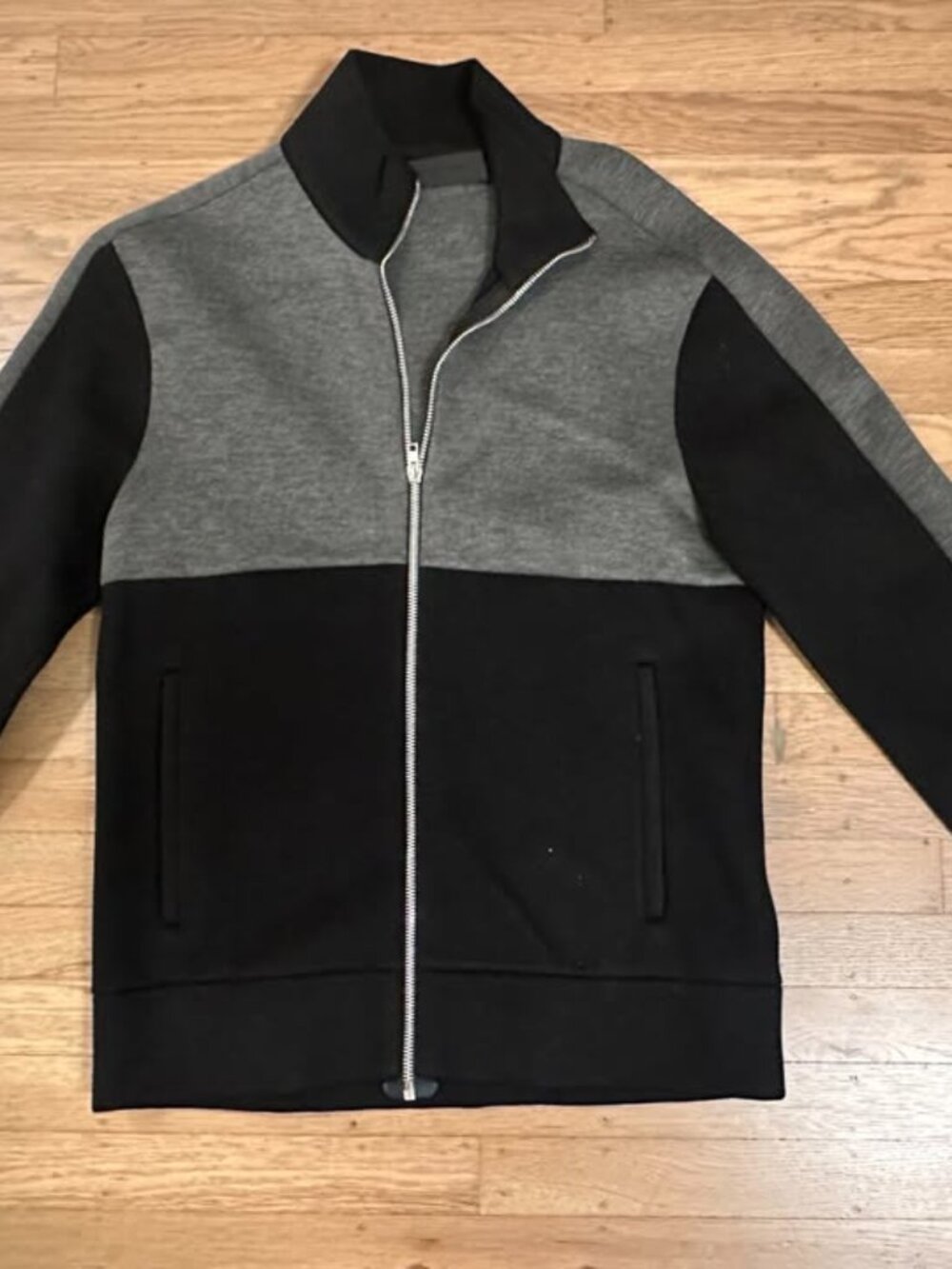 Helmut Lang Men's Colorblock Full Zip Track Jacket Black Grey Small Like New